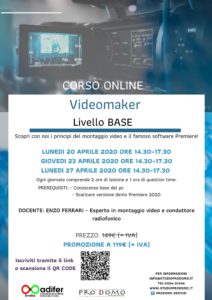 CORSO ONLINE VIDEOMAKER @ Sant'Antonio | Emilia-Romagna | Italia